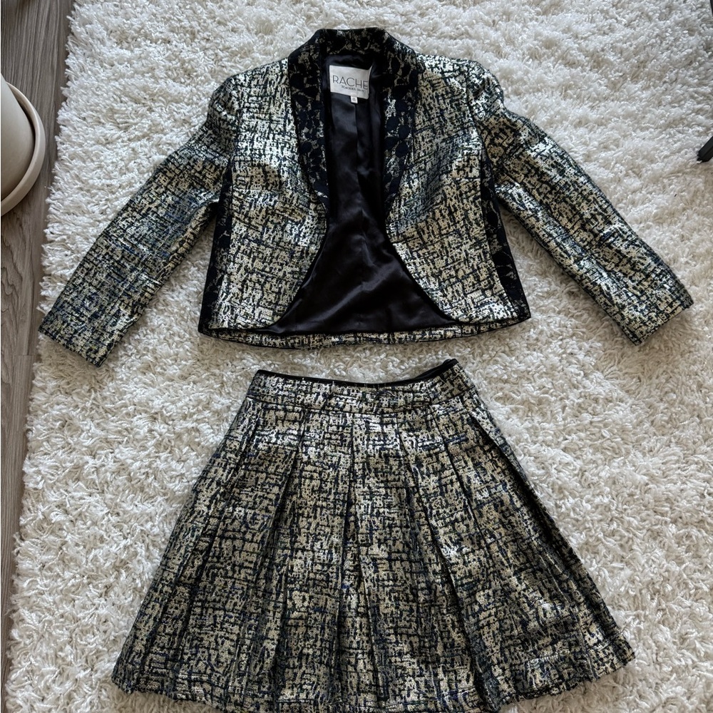 Rachel Roy metallic suit set (skirt and blazer)